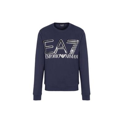 SS22 EA7 Serie Buchstaben-Zahlen-Print Rundhals Freizeit Pullover Sweatshirt Herren sweatshirt Marine 3LPM44-PJFGZ-1554