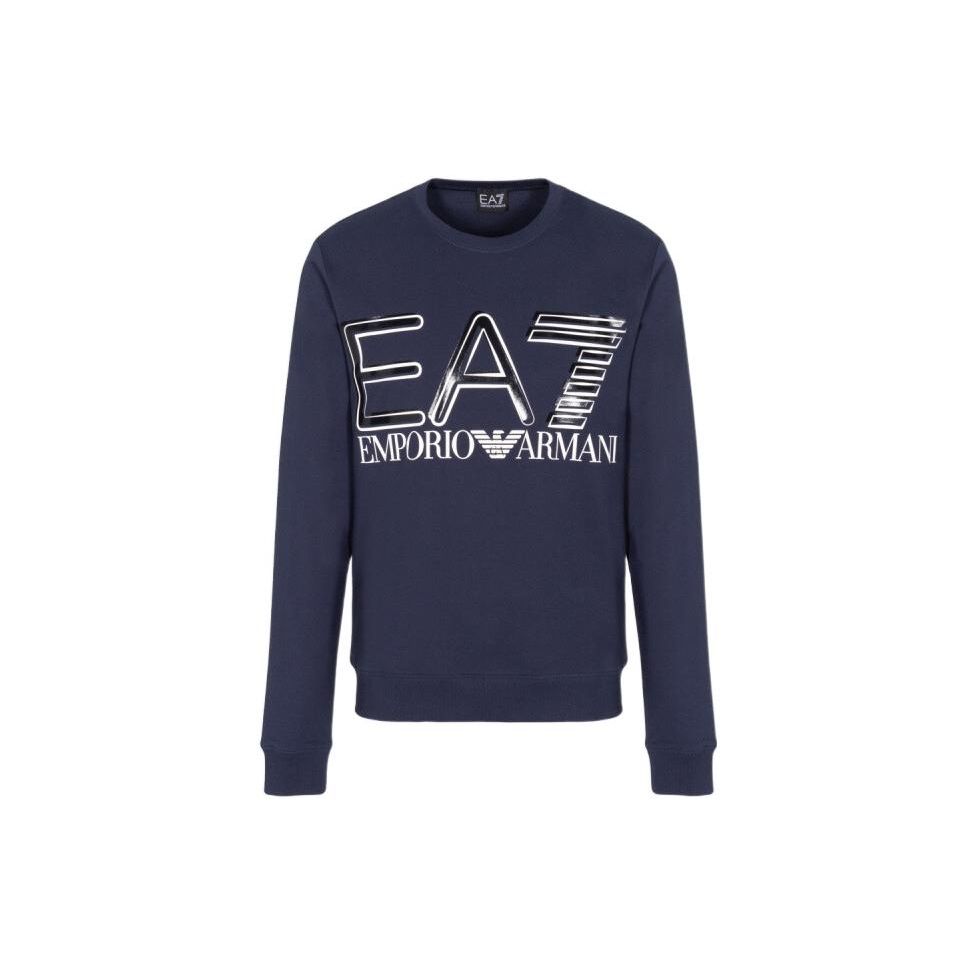 Emporio Armani ZS22 EA7 Serie Letter Cijfer Print Ronde Hals Casual Pullover Sweatshirt Heren sweatshirt Marineblauw 3LPM44-PJFGZ-1554 L