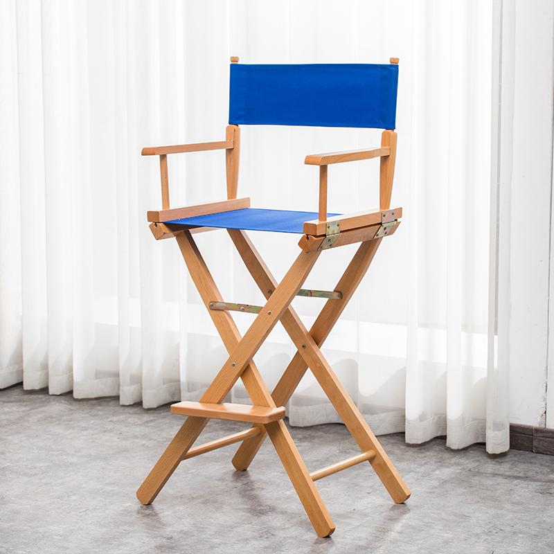 Skládací režisérské křeslo z masivního dřeva s plátěnou opěrkou - Barová stolička, Venkovní, Na líčení nebo Rybářské křeslo
