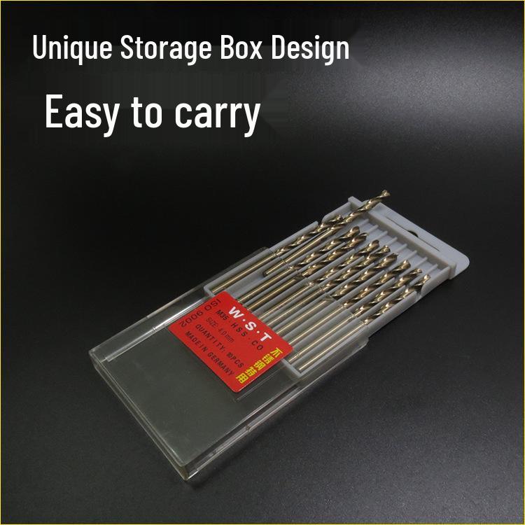 Cobalt Twist Straight Shank Drill Bit Set for Stainless Steel Metal - High-Speed Steel Rotary Hand Drill Bits
