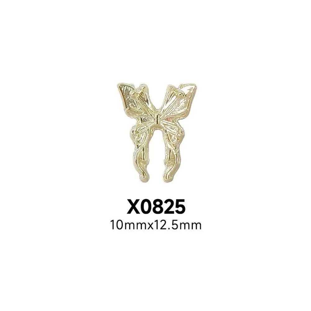 10Pcs 3D Star Alloy Rhinestone Nail Art Charms Gold/Silver Shiny Glitter Diamond Press on Nails Manicure DIY Decorations
