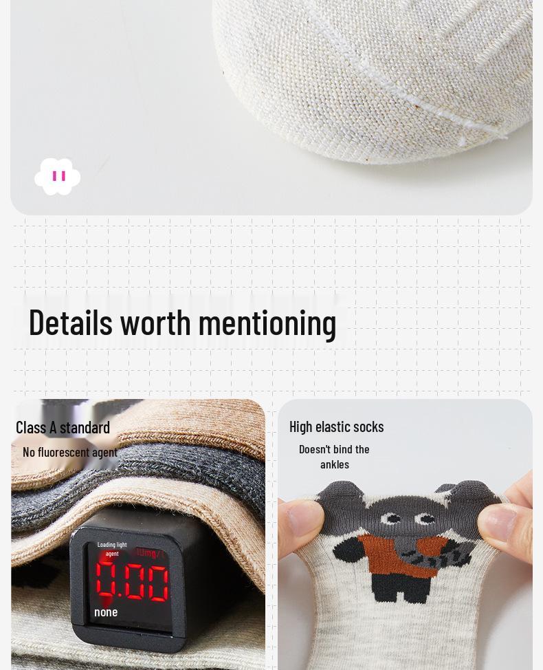 Boys' Mid-Calf Cotton Socks - Boneless, Long-Staple, Spring & Autumn Styles