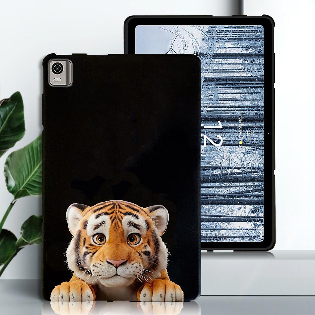 Cartoon-Welpen-Katze, weiche schwarze TPU-Schutzhülle für Nokia T21, Nokia T10, stoßfeste Tablet-Hüllen