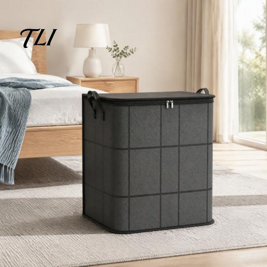 Large Capacity Moving Bags Storage with Reinforced Handles, Foldable Non-woven Fabric Organizer, Travel Packing Organizers Totes for Clothes