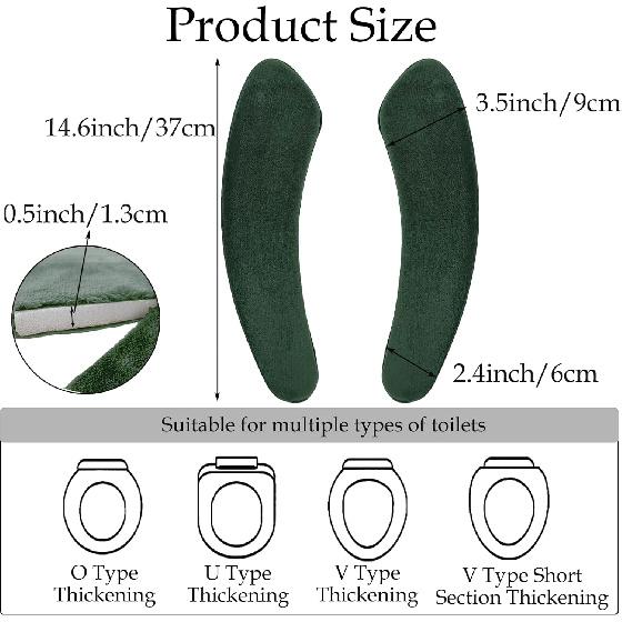 Thick and Warm Toilet Seat Cover, Self-Adhesive Toilet Seat Cushion Cover, Reble Washable Toilet Seat Cover Pad for Winter Bathrooms, Comfortable