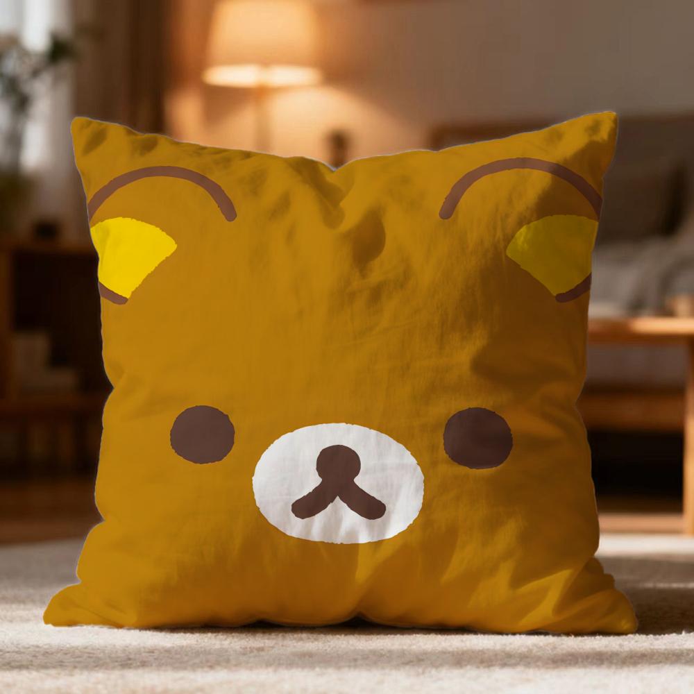Fashion R-RRilakkuma Cushion Cover Soft Washable Pillow Case Multi-Scene for Couch Bed Travel Office Use