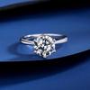 Moissanite 2-Carat D-Color Engagement Ring: European & American Fashion, S925 Silver, Classic Six-Prong Design