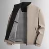 Men's High-End Autumn Stand Collar Jacket - Casual Business Style for Middle-Aged Dads