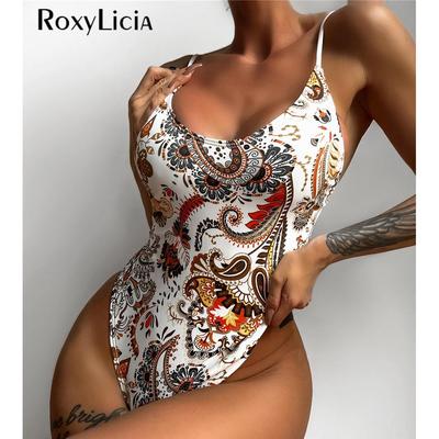 Sexy Dragon Printed High Leg Cut One Piece Swimsuit Women Swimwear Female Backless Padded Bather Bathing Suit Swim