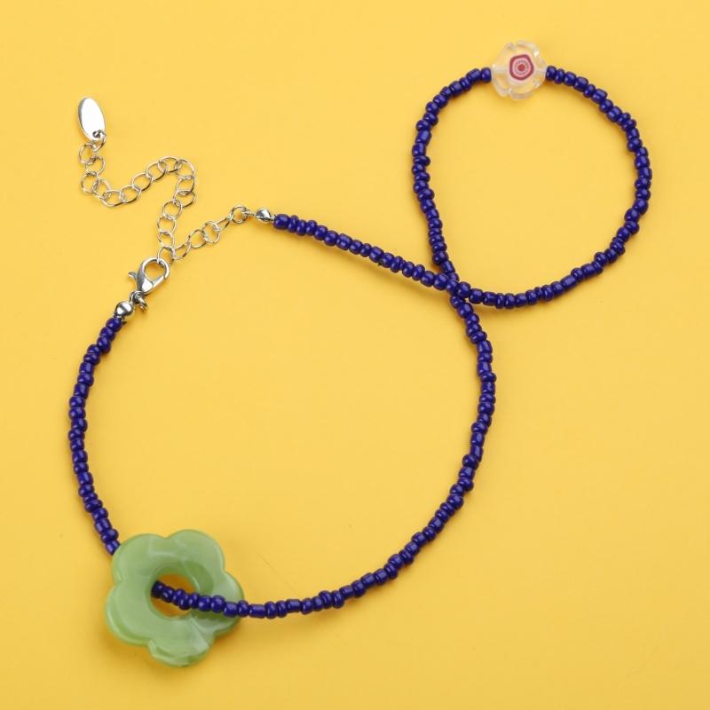 Flowe Beaded Choker Pendant Necklaces Beaded Chain Choker Jewelry Party Jewelry Jewelry Gift Resin Material for Women