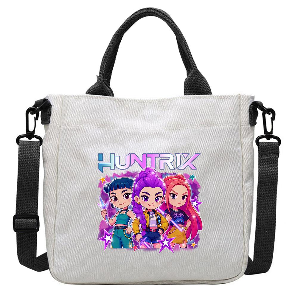 

Новий популярний фільм kpop полювання на відьом дівоча група полотняна сумка студентська сумка-месенджер знімний плечовий ремінь сумочка 23*23*5cm