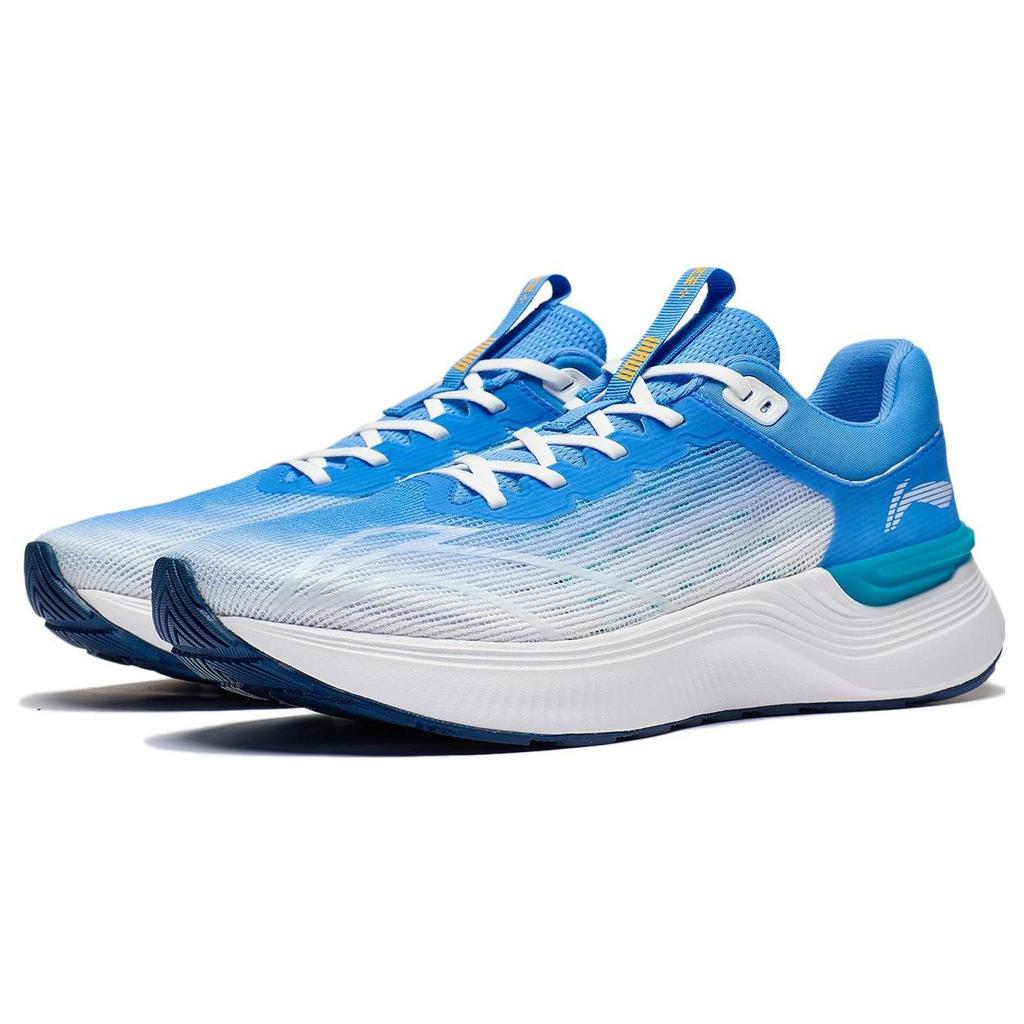 Li Ning Light And Shadow Element Body Measurement Anti-Slip Wear-Resistant Breathable Low-Top Running Shoes Men Running Shoes Blue White ARHS041-7