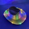 Four Color Led Light Up Western Cowboy Hat With Sequin Pattern For Party Cosplay Stage Performance