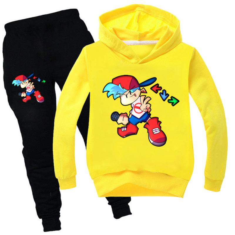 Children's Sets Friday Night Funkin Kids Hoodies + Pants Two Piece Hooded Sweatshirts Suits Children's Tracksuit Spring Autumn