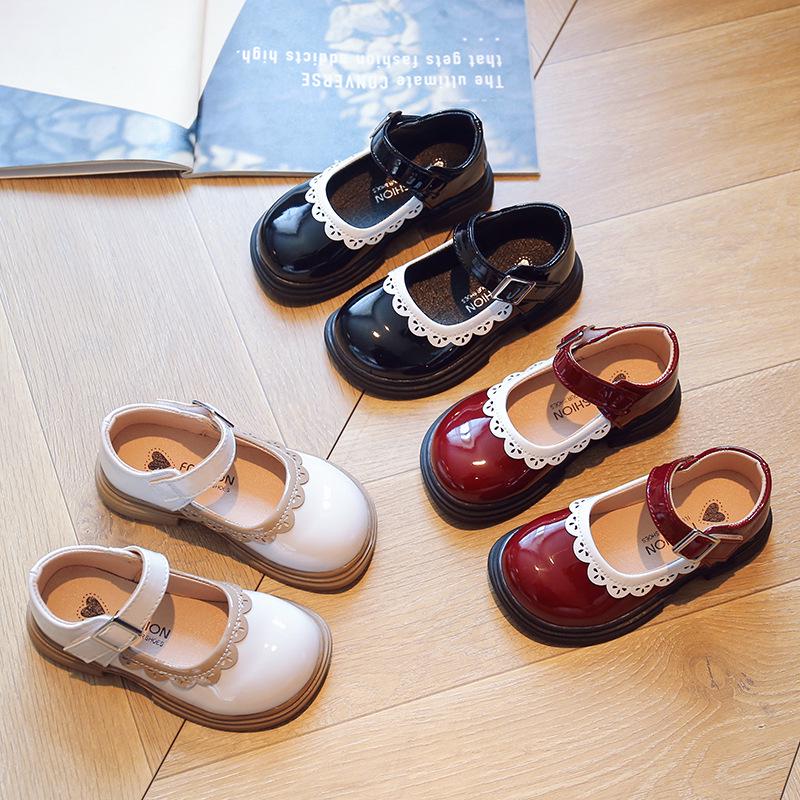 2025 Spring/Autumn British Style Girls' Princess Leather Shoes - Soft Sole Casual Footwear