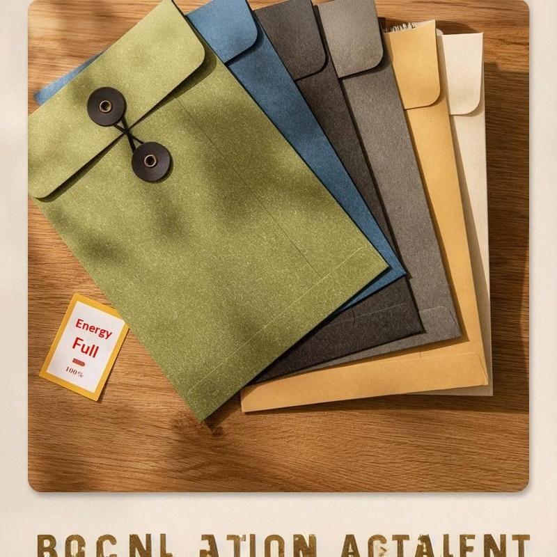 A5 Kraft Paper Vintage String Tie Envelopes Tear Resistant for Bridal Shower Invitation Card Small Gift Packaging