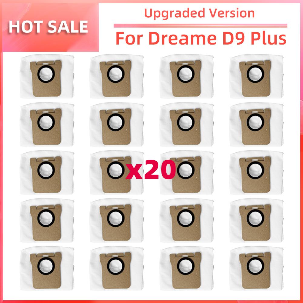 Compatible for Dreame D9 Plus Robot Vacuum Main Side Brush HEPA Filter Mop Pads Dust Bags Replacement Spare Parts Accessories