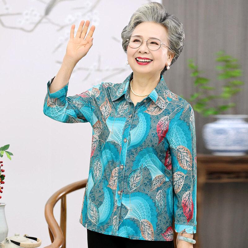 SIFONE Women s Printed Lapel Blouse 4XL