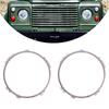 1Pair 7inch Alloy Chrome Headlamp Retaining Bezel For Land Rovers Series 2 2A 3 Models PRC7992 STC1485 Car Lights Accessories