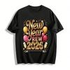 New Year Crew 2026 Party Together Glitter Print Top Pure cotton T-shirt