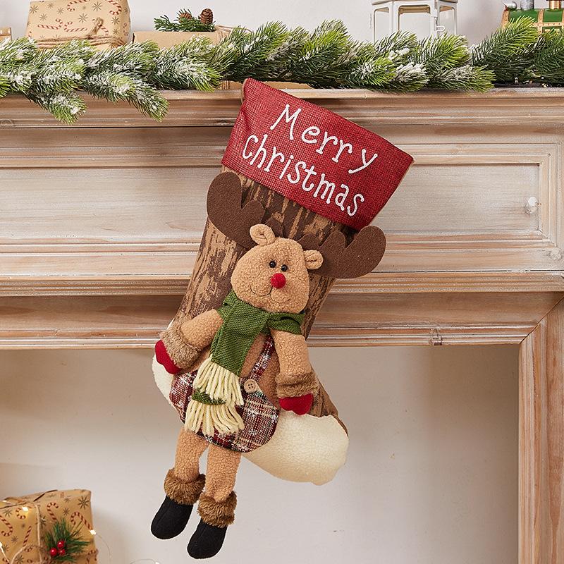 Christmas Sock Gift Bag Christmas Decorative Sock Christmas Eve Christmas Gift Children's Christmas Tree Pendant Candy Bag