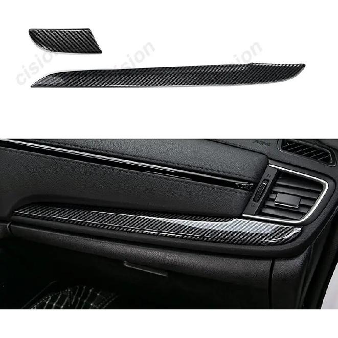 2x Peach Wood Grain / Carbon Fiber ABS Center Console Dashboard Strip Cover Trim Styling For Honda CRV CR-V 2017- RHD & LHD