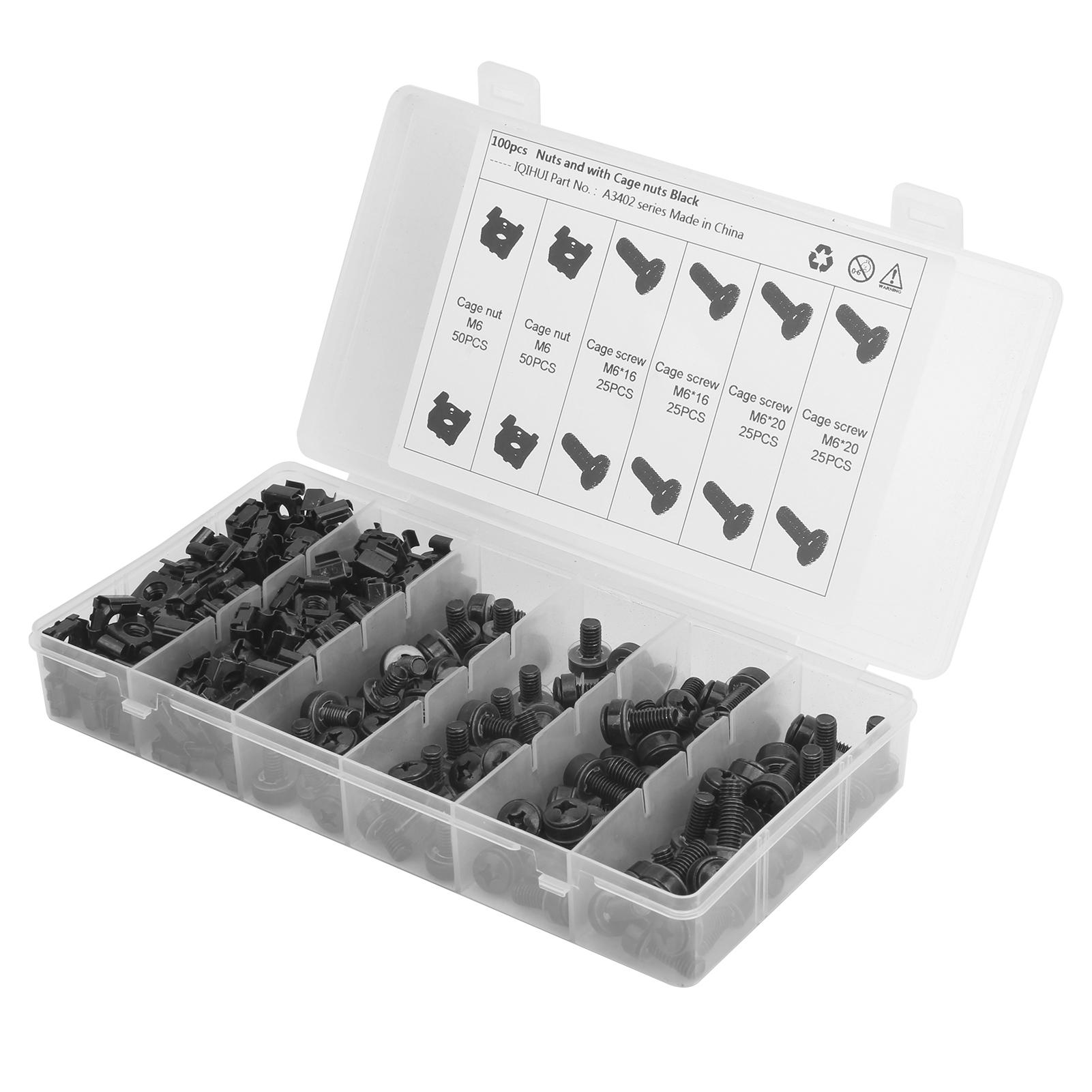 

Набор винтов-гаек M6 из углеродистой стали для монтажа в стойки, шасси, контроллеры, шкафы