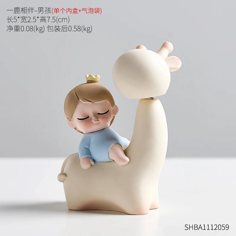 Wohnkultur, schöne Cartoon-Mädchen- und Tierfigur, moderner Stil, Miniaturhandwerk für Wohnzimmerzubehör, Schreibtisch-Ornamente