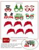Christmas Antler Glasses & Santa Hat Set for Adults and Kids - Gift with Santa Claus Hat & Snowman Headband