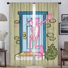 Modern Living Room Curtains Camera Pink Panther Shades Window Curtain Partition Halloween Decoration Home Interior Made Of Polyester Area Decor