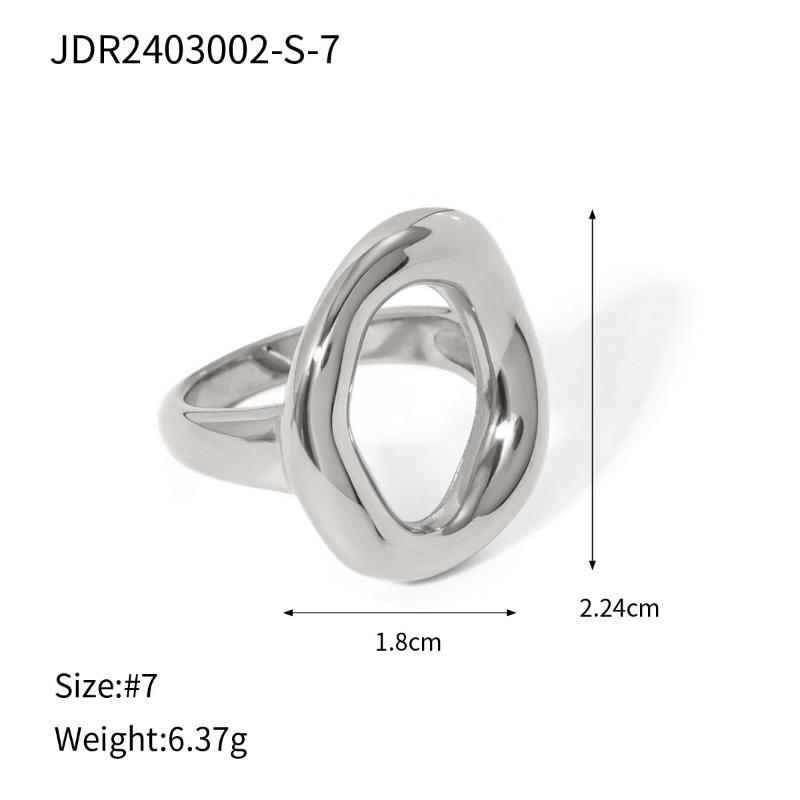 Stainless Steel Geometric Silver Ring - High-end, Niche Finger Ring, Titanium Steel Hand Accessory