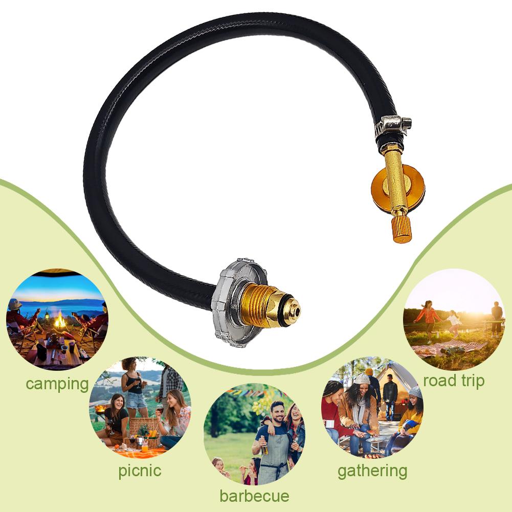 Flat Cylinder Tank Propane Recharge Adapter Cylinder Tank Coupler Adapter for North America Camping Gas Stove Charging Accessory