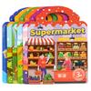 Kids' Reusable DIY Sticker Books Multi-Theme Bubble Paste Book Stickers Portable Montessori Sticker Toy Gifts for Children