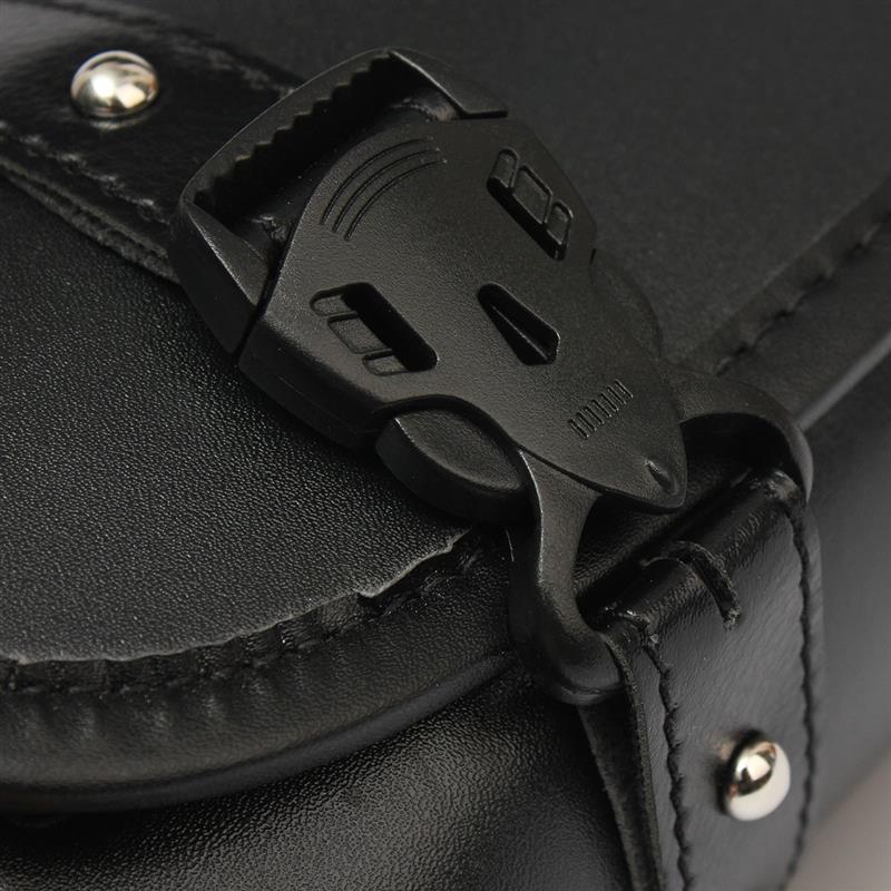 Nová černá PU kůže Motocykl ATV Kulatý sud Úložné pouzdro Taška na nářadí 300*85*125mm