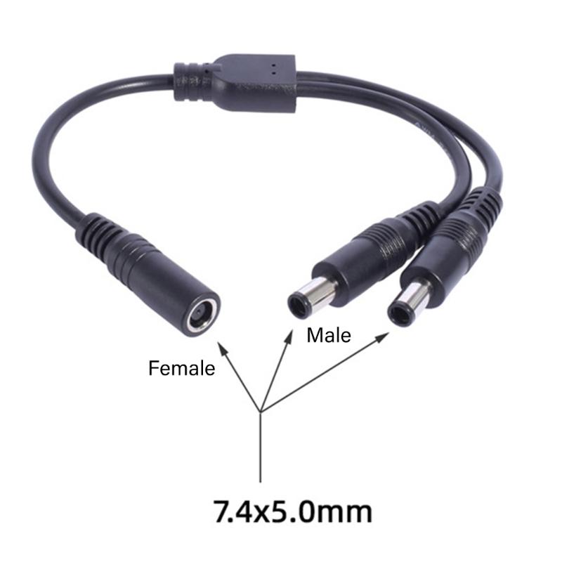 30cm Long PVC DC7.4x5.0mm Splitter Cable Ensuring Stable Power Transmission and Long Use for Various Devices