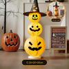 Halloween Decorative Pumpkin Lantern W/ Witch Hat LED Pumpkin Lantern Halloween Lantern for Indoor Outdoor Yard Holiday Decor