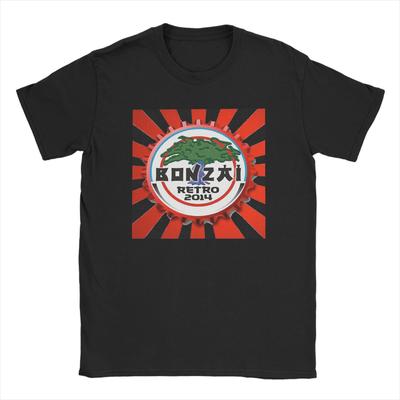 Bonzai Records Men T Shirt Novelty Tee Shirt Short Sleeve Crew Neck T-Shirts Pure Cotton Plus Size Tops