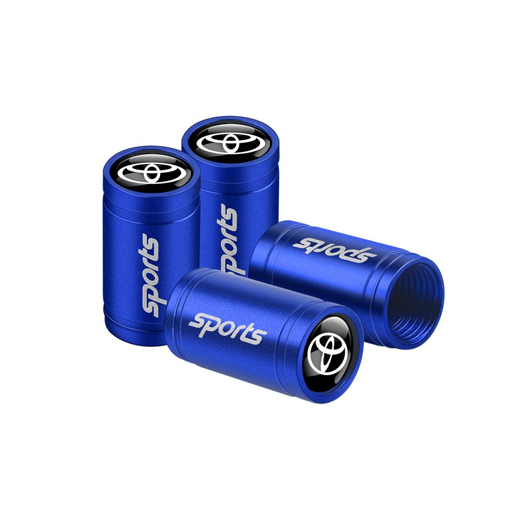 For Toyota 2026 Hot Hub Caps 4Pcs Car Sports Logo Metal Wheel Tire Valve Stem Caps Accessories For Toyota Rav4 Corolla Camry Mir