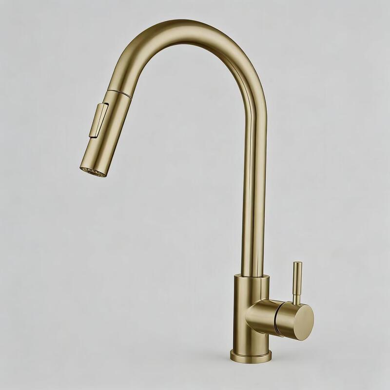 

TLXT Brushed Gold Hot & Cold Pull-Out Kitchen Faucet