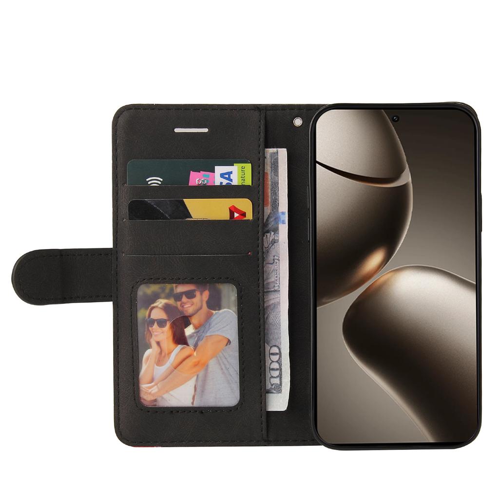 For Xiaomi 15T Pro Leather Phone Case Stand Wallet with Bi-colour Splicing Design