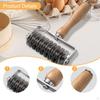 Pastry Lattice Roller Cutting Baking Tool Ergonomic Grip Kitchen Wooden Handle Wheel for