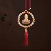 Buddha Lotus Car Charm With Olive Wood Material For Peaceful Vehicle Interior Decoration