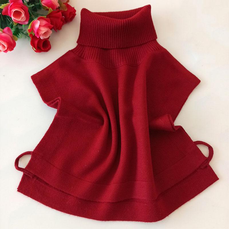 White Knitted Turtleneck Fake Collar Women Detachable Collars Winter False Collars Woman Black Removable Faux Col Half Shirt