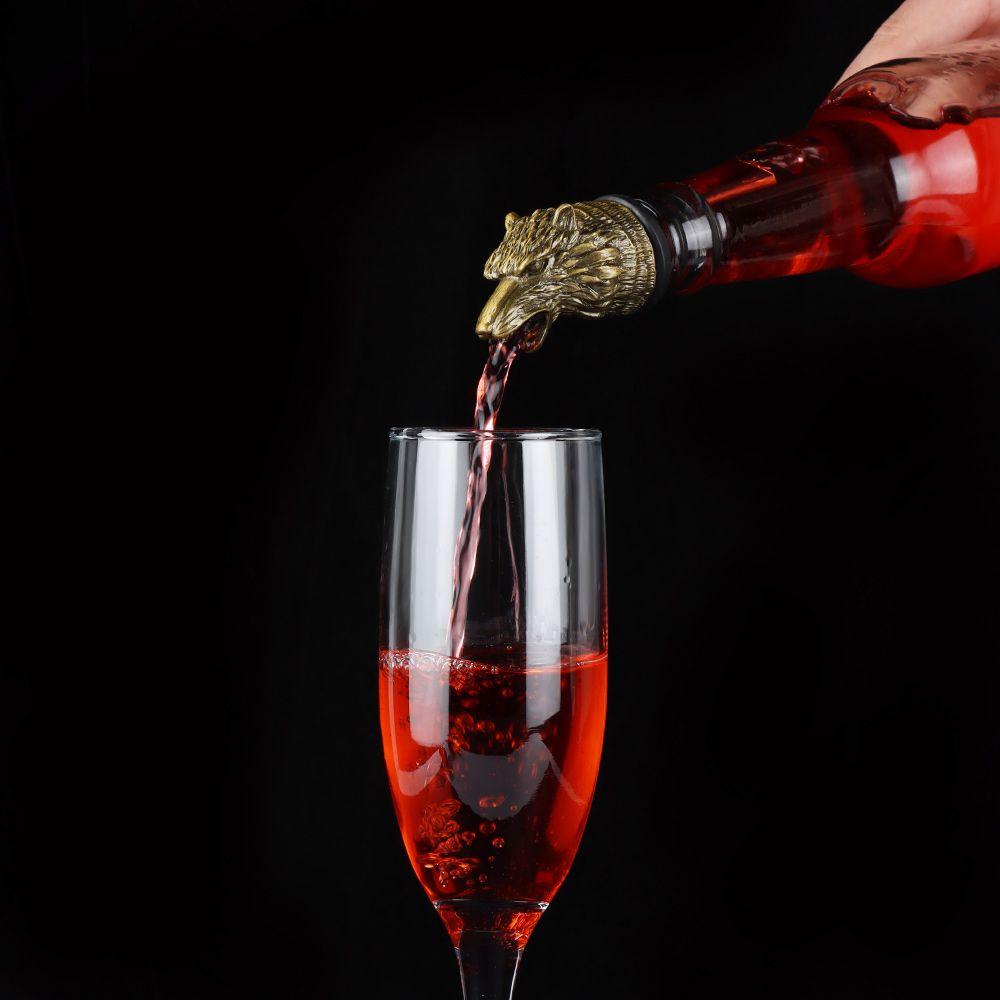 1 PC Wolf Head Wine Pourers Wine Mouth Wine Guide Pour Wine Stopper Zinc Alloy Wine Stopper Bartender Tool Wine Accessories