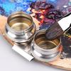 Stainless Steel Painting Oil Pot Single/Double Hole Leakproof Watercolor Dipper with Lid Professional Oil Paint Box Student