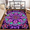 Colorful Mandala Pattern Carpet with Pink and Purple Floral Design Suitable for Use As an Anti-slip for Living Room Bedroom Sofas