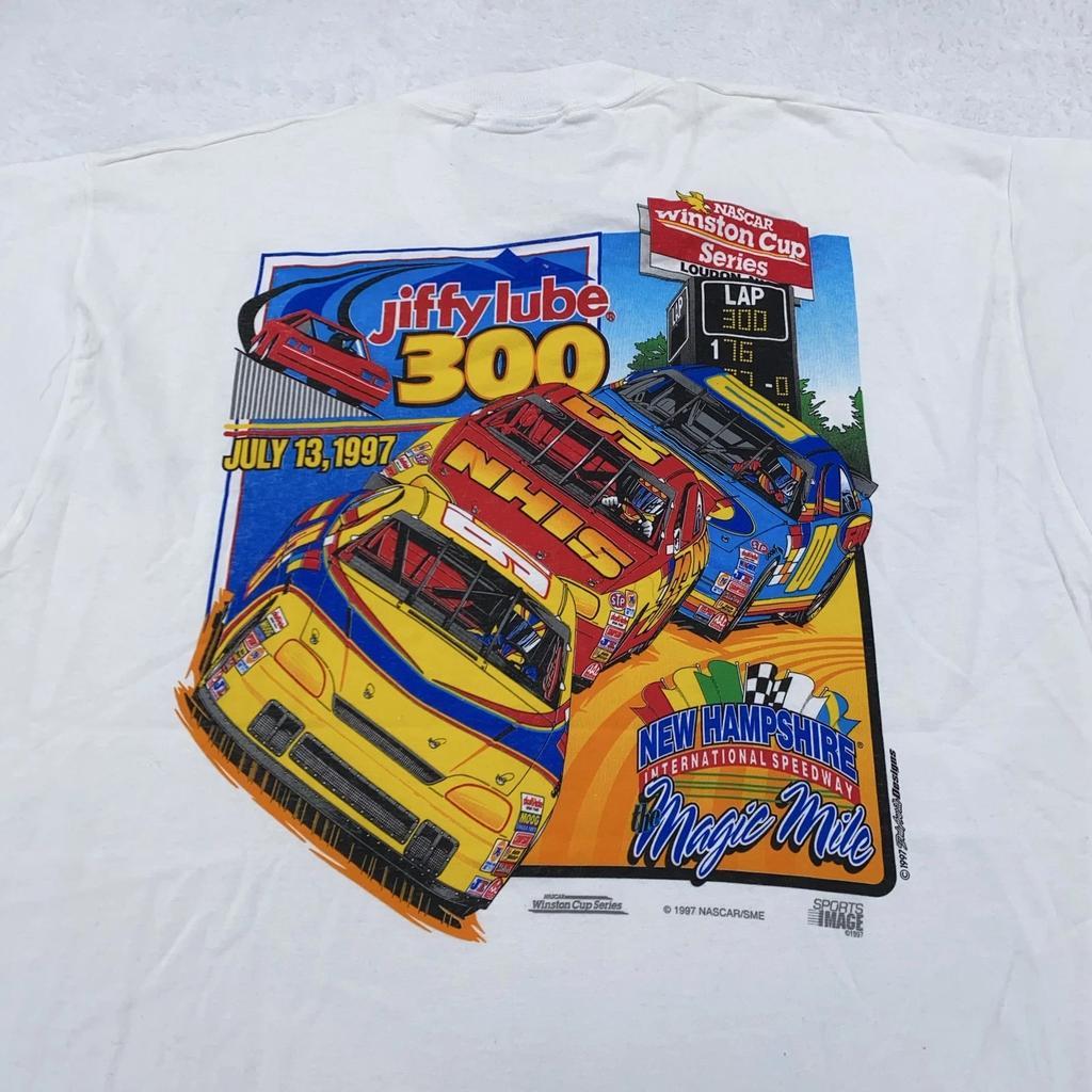Vintage NASCAR Jiffy Lube 300 Shirt Tee XL New Hampshire Speedway 90s Racing