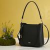 Black Cowhide Flower Charm Vertical Shoulder Bag Dcba6e551bk