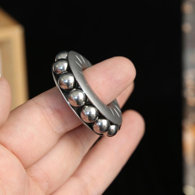 Stainless Steel Mechanical Fidget Ratchet Ring EDC Toy Haptic Fingertip Metal Stress Spinner Fidget Toys Adult Gifts