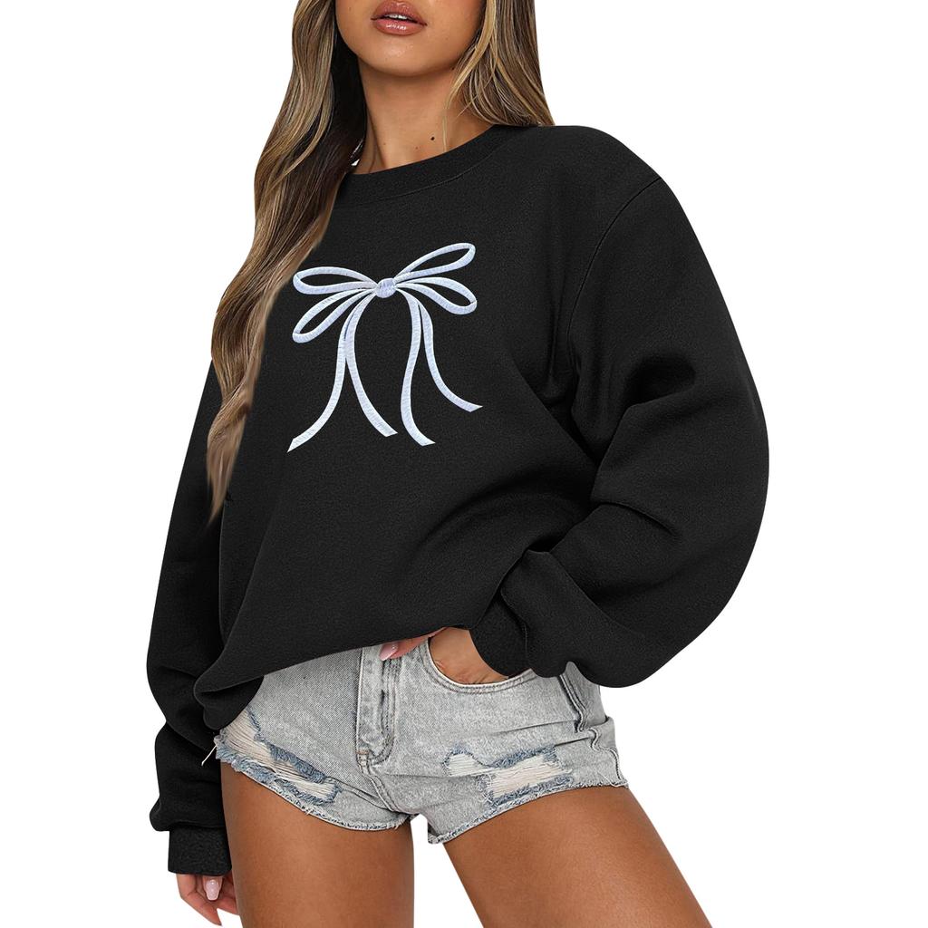 Women  Tops Women's Long Sleeve Sweatshirt Casual Crewneck Loose Fit Pollover Fleece Tops